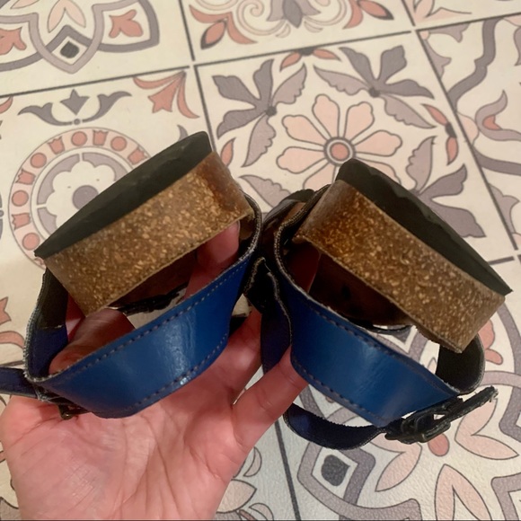 Vegan Leather Birks Sandals Cork 7.5/8 Blue - Picture 9 of 10